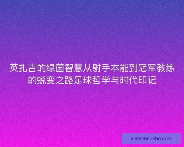 英扎吉的绿茵智慧从射手本能到冠军教练的蜕变之路足球哲学与时代印记