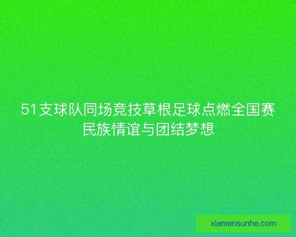51支球队同场竞技草根足球点燃全国赛民族情谊与团结梦想