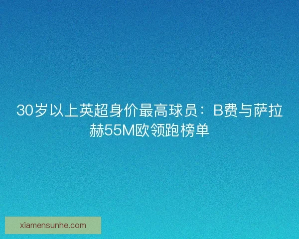 30岁以上英超身价最高球员:B费与萨拉赫55M欧领跑榜单 30岁以上英超身价最高球员:B费与萨拉赫55M欧领跑榜单