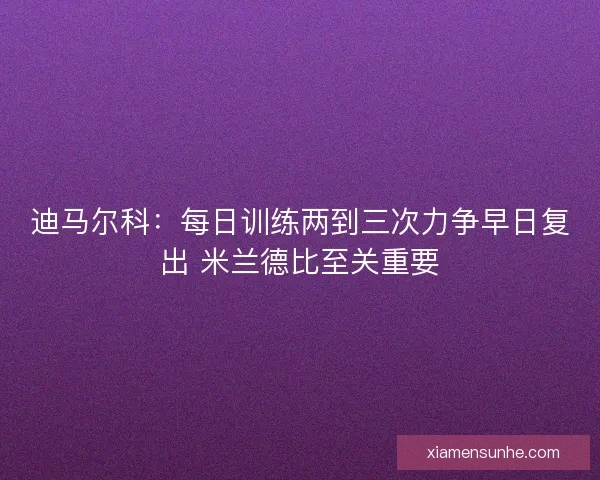 迪马尔科:每日训练两到三次力争早日复出 米兰德比至关重要 迪马尔科:每日训练两到三次力争早日复出 米兰德比至关重要
